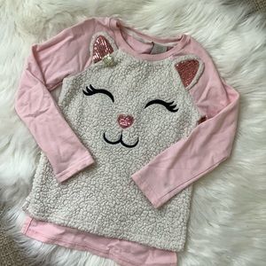 3/$30 Cynthia Rowley, pink, wooly lamb shirt